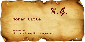 Mokán Gitta névjegykártya